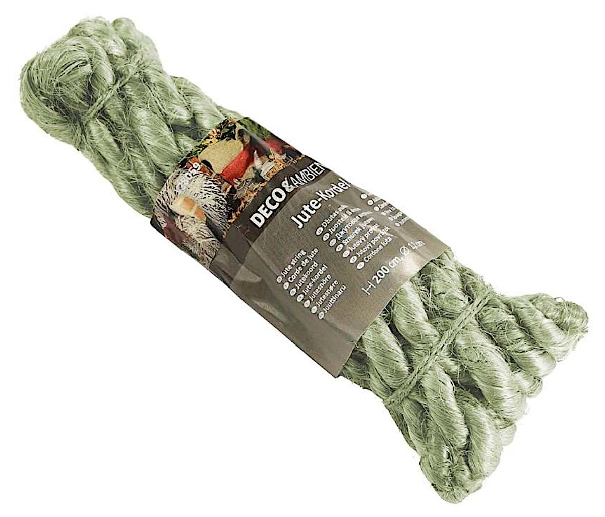 Seil, Foto siehe Anlage,
- laut Antrag:
-- mit einer bedruckten Papierbanderole umwickelt und zusätzlich mit zwei Garnen verschnürt,
-- als Meterware, mit einer Länge von 200 cm,
-- gezwirntes Garn aus Jute, 
-- mit einem Titer von mehr als 20.000 dtex.

"Seil, aus Jute"
