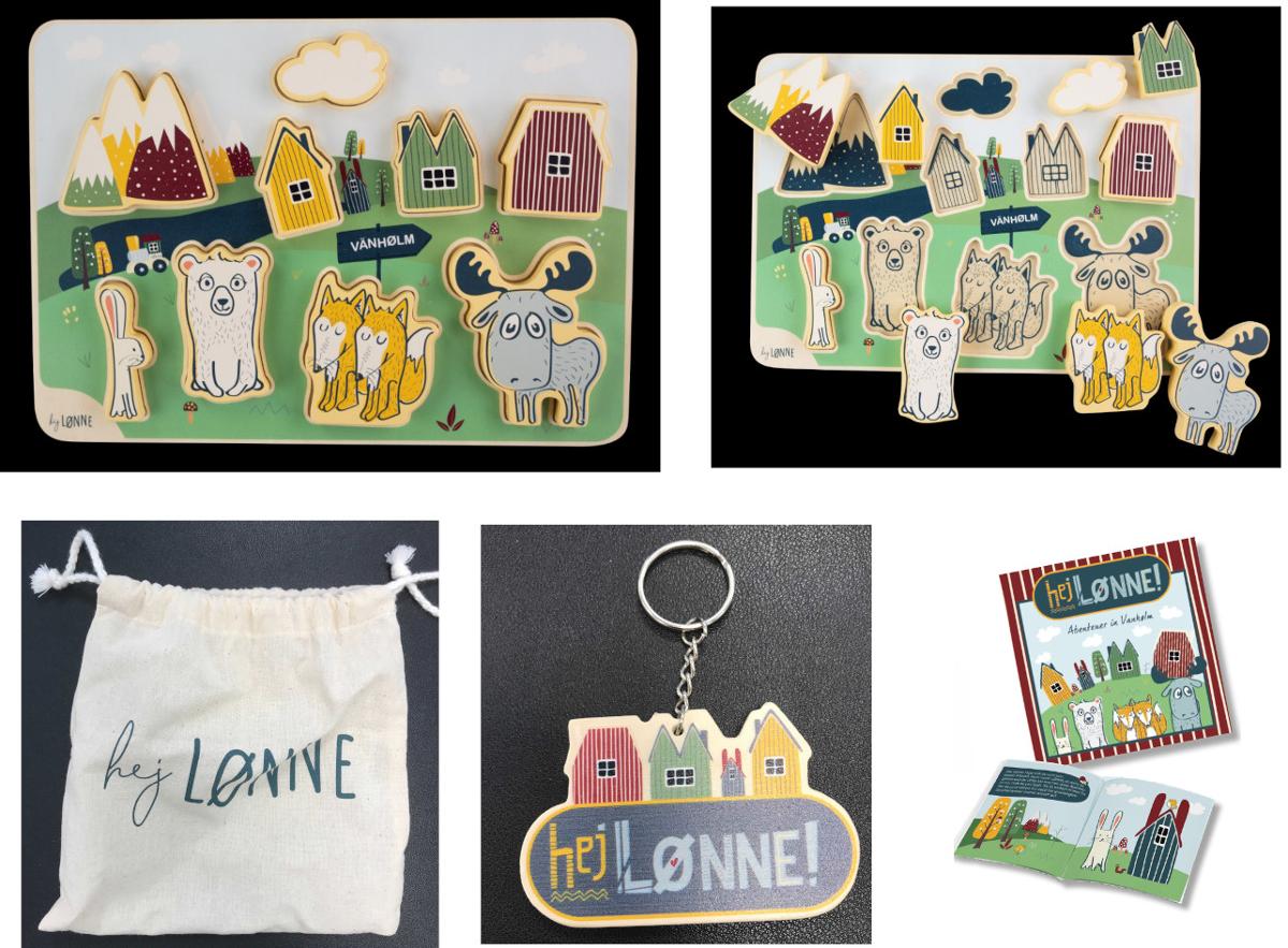 Es handelt sich um ein mit Text und Abbildungen farbig bedrucktes, broschiertes Druckerzeugnis für Kinder mit der Aufschrift „hej Lønne! Abenteuer in Vånhølm“ (Format: etwa 10 x 11 cm; Umfang: 24 Seiten mit Umschlag, Fadenheftung). Die Broschüre enthält im Wesentlichen eine zum Lesen bestimmte, reichlich illustrierte Geschichte über einen Eisbären und Beschreibungen seiner Freunde (ein Hase, ein Elch und zwei Füchse). Daneben sind zwei Seiten mit Werbedrucken versehen und die Rückseite des Umschlags ist u. a. mit einer Internetadresse bedruckt.
Die Broschüre ist gemeinsam mit einem Holzsteckpuzzle, einem Schlüsselanhänger und einem Jutesack in einem Geschenkkarton für den Einzelverkauf aufgemacht.

Eine Einreihung als Warenzusammenstellung im Sinne der AV 3 b) scheidet aus, da die Waren weder für einen gemeinsamen Bedarf noch zur Ausübung einer bestimmten Tätigkeit zusammengestellt wurden. Auch liegt keine Kombination aus Spielzeug und anderen Waren nach der Anmerkung 4 zu Kapitel 95 vor, da die Kombination auf Grund der Vielzahl der beigefügten Artikel, bei denen es sich nicht um Spielzeug im zolltariflichen Sinne handelt, nicht den wesentlichen Charakter von Spielzeug besitzt. Alle Bestandteile sind somit getrennt einzureihen, siehe auch vZTA DEBTI- 26265/21-1, -2 und -4.

Die Ware wird zolltarifrechtlich als "durch Text charakterisierte, zum Lesen bestimmte Broschüren, andere als solche der Codenummer 4901 99 00 00 1" eingereiht.
