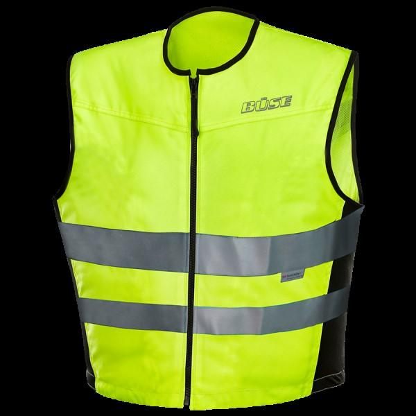 Weste, Größe L, Foto siehe Anlage,
- aus ca. 0,3 mm dicken, einfarbigen Geweben aus laut Antrag 100 % Polyester (synthetische 
  Chemiefasern); die Gewebe sollen mit Kunststoff (laut Antrag Polyurethan) beschichtet sein; ein
  "Beschichten" mit Kunststoff ist mit bloßem Auge jedoch nicht wahrnehmbar (keine Meterware
  der Position 5903),
- mit Seitenteilen aus einfarbigen, mit dem bloßen Auge wahrnehmbar mit Kunststoff (laut Antrag
  Polyurethan) überzogenen Geweben der Position 5903 aus laut Antrag überwiegend Polyester,
- durchgehend gefüttert,
- über die Taille reichend (Rückenlänge: ca. 63 cm),
- vorn mit einer durchgehenden Öffnung mit Reißverschluss,
- ohne Hinweise auf den Trägerkreis (unisex),
- ärmellos; mit weiten Armausschnitten,
- mit aufgenähten, ca. 5 cm breiten, reflektierenden Streifen versehen,
- am unteren Rand durch Umschlagen und Festnähen gesäumt und seitlich elastisch verengt;
  an allen übrigen Rändern mit schmalen Gewebestreifen eingefasst,
- keine Arbeits- und Berufskleidung.

"Andere Kleidung (Weste), aus Geweben, für Frauen, aus Chemiefasern, keine Arbeits- und
 Berufskleidung"
