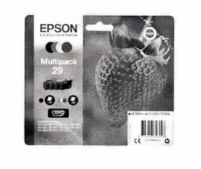 Angaben: 
Multipack-Tintenpatrone (bestehend aus 4 Tintenpatronen der Farben schwarz - 5,3ml, cyan - 3,2ml, magenta - 3,2ml, gelb - 3,2ml) für Drucker der Marke Epson.

Befund: 
Tintenpatronen (ohne integrierten Druckkopf) zum Einsetzen in Apparate der Unterpositionen 8443 31, 8443 32 oder 8443 39, und mit mechanischen oder elektrischen Komponenten.