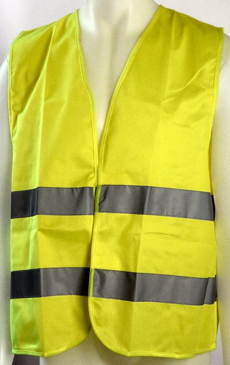 Warnweste, sog. Warnweste Neongelb, Art. WESTE-1, Größe L, Foto siehe Anlage,
- laut Antrag:
-- aus ca. 0,5 mm dicken, einfarbigen (neongelb) Gewirken aus 100 % Polyester (synthetische 
   Chemiefasern),
-- über die Taille reichend (Rückenlänge: ca. 68 cm),
-- vorn mit einer durchgehenden Öffnung mit einem Klettverschluss von links über rechts
   (Männerkleidung),
-- ärmellos; mit weiten Armausschnitten,
-- mit aufgenähten, ca. 5 cm breiten, reflektierenden Streifen aus Geweben ausgestattet,
-- an allen Rändern mit schmalen Gewirkestreifen eingefasst.

"Weste, aus Gewirken, aus Chemiefasern, für Männer"