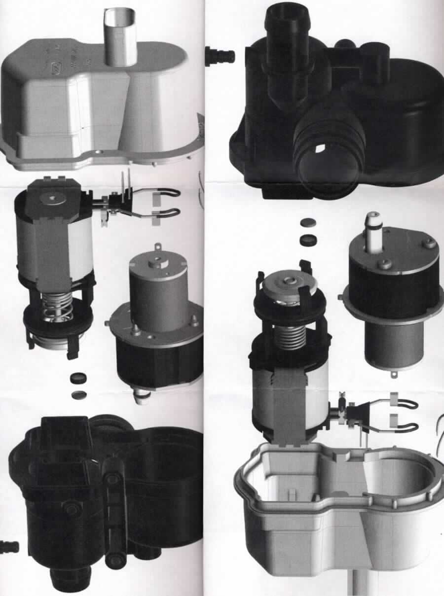 Leckdiagnosepumpe (Flügelzellenpumpe),
- aus einem Gehäuse mit Ansaug- und Auslassöffnung (Abmessungen LxH: 125,4 x 90,75 mm), 
  Elektromotor, Magnetventil und Filterscheibe (Abbildung siehe Anlage),
- zur Überprüfung der Dichtheit eines Tanks durch Erzeugung eines definierten Überdrucks im Tanksystem.

"Vakuumpumpe, keine Ware der TARIC-Codes 8414 1015 00 bis 8414 1089 10 - Leckdiagnosepumpe"