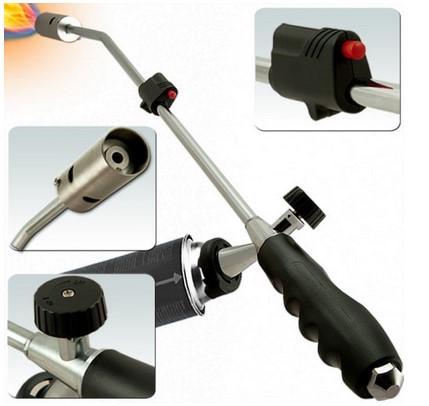 "Unkrautbrenner"

- mit freiem Arm zu handhabendes, nicht elektrisch betriebenes Erzeugnis,
  bestehend aus
- - einem Zuleitungsrohr aus unedlem Metall
- - einem zylindrisch geformten Flammkopf (Brenner) am unteren Ende des Zuleitungsrohres
- - einer piezoelektrischen Zündung
- - einem Handgriff mit Zündknopf für die piezoelektrische Zündung, Regulierventil
    für die Brennstärke sowie einem Gasentnahmeventil aus unedlem Metall, an das
   eine Gaskartusche (nicht Bestandteil der vZTA) angeschlossen werden kann

- Abmessung: 80 x 9 cm

- dient der Beseitigung (Abbrennen) von Unkraut u. a. auf Pflasterwegen,
  Steinplatten oder Gehwegen

Abbildung siehe Anlage.

Derartige Erzeugnisse gehören als "Lötlampen und dergleichen" zum TARIC-Code 8205 6000 00.