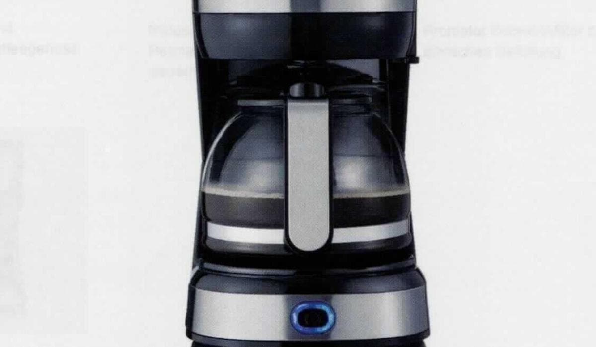 "Kompakt Filterkaffeemaschine, # 4808"
- aus einer Brüheinheit in einem Gehäuse mit Wassertank und Wasserstandsanzeige,
  schwenkbarem Filterhalter mit Tropfverschluss, herausnehmbarem Filtereinsatz,
  speziell abgestimmter Glaskanne (Füllmenge max.: 0,5 l), Warmhalteplatte,
  Kontrollleuchte, Ein- /Ausschalter, für eine Leistung von 750 W,
- zum Zubereiten von bis zu 4 Tassen Kaffee,
- zur Verwendung im Haushalt bestimmt.
(Abbildung s. Anlage)

"Elektrowärmegerät für den Haushalt, nicht von den Unterpositionen 8516 50 00 bis
 8516 60 90 erfasst, Kaffeemaschine"
