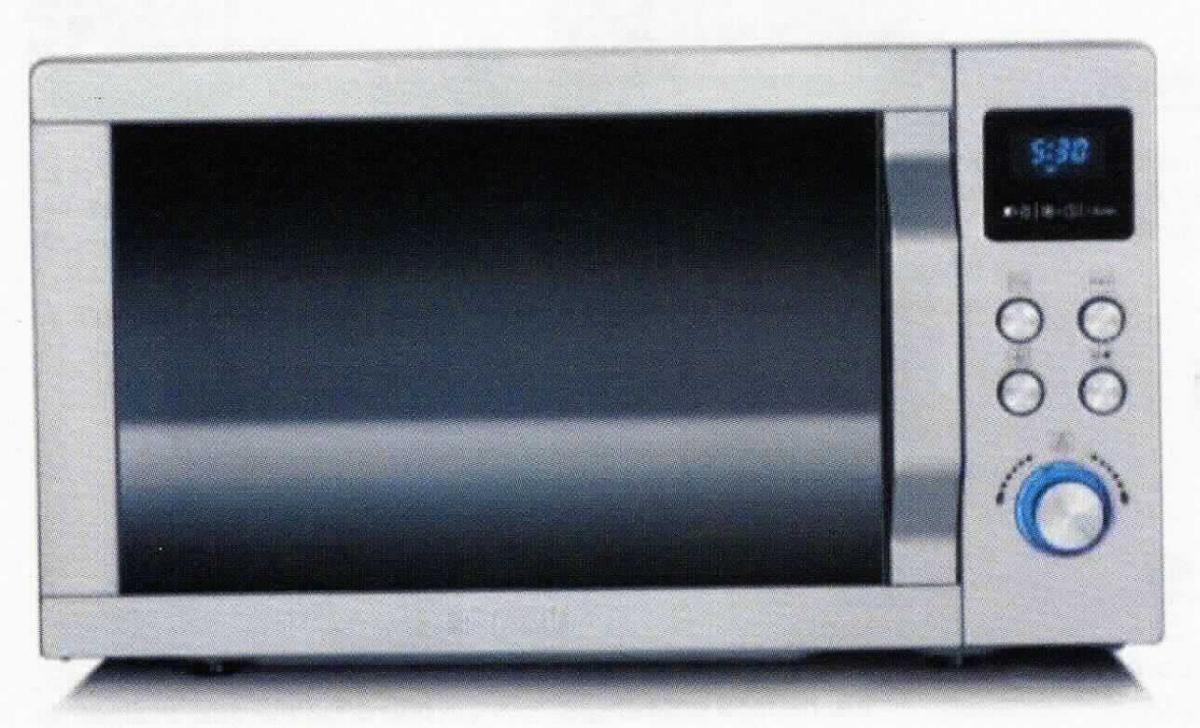 "Mikrowelle mit Grill- und Heißluftfunktion, # 7753"
- elektrisches Haushaltsgerät mit verschiedenen elektrischen Heizsystemen (Mikrowelle 
  mit ca. 900 W, Grill mit ca. 1.950 W und Heißluft mit 1.950 W Leistung) in einem 
  Edelstahlgehäuse mit Garraum (Kapazität: 25 l), einer nach vorne zu öffnenden 
  Garraumtür, Türverriegelung, Drehteller, Digitalanzeige, Timer mit Endsignal, 
  mit 10 Mikrowellen-Leistungsstufen, mehreren Heißluft-Einstellungen, einer Grillstufe, 
  mehreren Kombi-Leistungsstufen und einer Digitaluhr, für eine Spannung von 230 V,
  in den Abmessungen: ca. 48,3 x 43,5 x 28,1 cm,
- gleichermaßen zum Backen, Braten, Grillen oder Erwärmen von Lebensmitteln und
  zur nachrangigen Uhrzeitanzeige,
- zur Verwendung im Haushalt bestimmt,
- zusammen mit Beipack (Grillrost und Pizzateller) in einer gemeinsamen Verkaufsumschließung
  zur Abgabe an den Endverbraucher aufgemacht.
(Abbildung siehe Anlage)

Der Charakter der Warenzusammenstellung wird durch das Kombinationsgerät bestimmt.

"Elektrowärmegerät für den Haushalt, anderer Ofen als in den Unterpositionen 
 8516 50 00 bis 8516 60 80 erfasst (Kombination aus Mikrowellengerät, Grillgerät 
 und Backofen - ohne kennzeichnende Haupttätigkeit -, zusammengesetzt mit nicht
 charakterbestimmender Uhr, in Warenzusammenstellung in Aufmachung für den 
 Einzelverkauf mit nicht charakterbestimmendem Beipack); 
 sog. Mikrowelle mit Grill- und Heißluftfunktion"