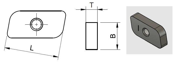Es handelt sich um nahezu trapezförmige Muttern aus Stahl (kein nicht rostender Stahl), verzinkt, in unterschiedlichen Größen (L x B: 22 mm x 13 mm, 30 mm x 18 mm oder 38 mm x 19 mm) mit mittiger Lochung mit metrischem Innengewinde in unterschiedlichen Lochweiten (Größe M6 - M12). Die sich diagonal gegenügerliegenden Ecken der Erzeugnisse sind abgerundet. 
Je nach Variante weisen die Waren unterschiedliche Höhen (4 mm, 6 mm oder 8 mm) auf. Sie werden als Verbindungselemente in Schienensystemen verwendet.
- Antragstellerangaben -

Abbildung siehe Anlage.

Derartige Erzeugnisse gehören als "andere Muttern aus Stahl (kein nicht rostender Stahl), mit Gewinde, mit einer Lochweite von 12 mm oder weniger" zum TARIC-Code 7318 1692 90.