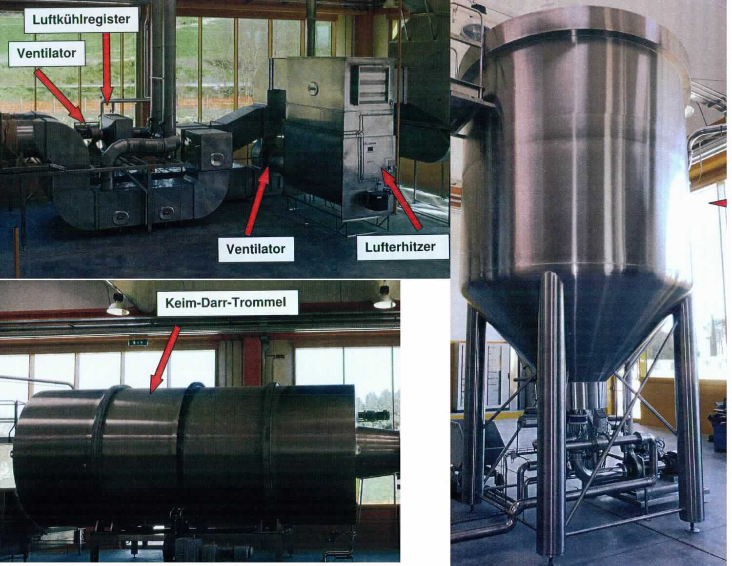Sog. Keim-Darr-Trommel
- aus einer drehbaren, zylindrischen Getreide-Aufnahmetrommel aus unedlem Metall
  mit Rotationsmechanik, Austragschnecke, Anschluss- und Ablaufvorrichtungen sowie
  einer angebauten Luftemperierungs- und Luftversorgungeinheit mit Kühlregister,
  Lufterhitzer und Ventilatoren zur Luftversorgung (Abbildung siehe Anlage links oben
  und links unten),
- zur Verwendung in Mälzereien oder Brauereien zum Keimen (kennzeichnende Haupt-
  funktion) und zum Darren (thermischen Trocknen) von geweichtem Braugetreide.

"Maschine, in Kapitel 84 anderweit weder genannt noch inbegriffen, zum industriellen Herstellen von Getränken, Brauereimaschine (Multifunktionsmaschine zum Keimen -kennzeichnende Haupttätigkeit- und Darren von Braugetreide)- sog. Keim-Darr-Trommel für Mälzungssystem"
