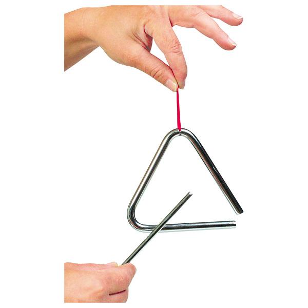 Bei der sog. Art. UC004 - Triangel handelt es sich um ein Schlaginstrument (Triangel), bestehend aus einem zu einem gleichseitigen Dreieck gebogenem Stahldraht mit einer Kantenlänge von ca. 10 cm mit textilem Halteband und einem Metallstab. Durch das Anschlagen des an einer Ecke offenen Dreiecks mit dem Metallstab wird die Triangel zum Schwingen gebracht und ein Klang erzeugt.

Das in einem bedruckten Pappkarton verpackte Erzeugnis ist als "Schlaginstrument" einzureihen.