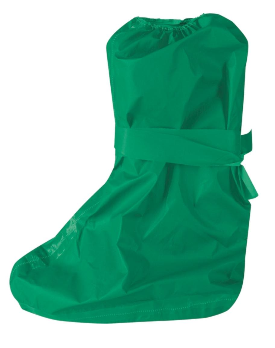Überziehstiefel, sog. CoverChem®Plus Überziehstiefel, Art.-Nr. CP5SH-AS, Foto siehe Anlage,
- in einem bedruckten Polybeutel verpackt,
- mit durch Nähen an das Oberteil angebrachten Laufsohlen aus Kunststoff [Spinnstoff (Vliesstoff) mit
  einer mit bloßem Auge wahrnehmbaren Außenschicht aus Kunststoff, den größten Teil der Berührungs-
  fläche mit dem Boden bildend] und Kunststoff (rutschhemmender, aufgenähter Zuschnitt aus einem
  vollständig in Kunststoff eingebetteten Flächenerzeugnis aus Spinnstoff),
- mit Oberteil aus Kunststoff [Spinnstoff (Vliesstoff) mit einer mit bloßem Auge wahrnehmbaren Außen-
  schicht aus Kunststoff],
- hinten, im oberen Teil der Schafthöhe mit zwei Bindebändern versehen,
- an der Einschlupföffnung mit verengendem Gummizug,
- den Knöchel bedeckend,
- ohne Metallschutz in der Vorderkappe.

"Schuhe, andere als in der Position 6401 genannte, mit Laufsohlen und Oberteil aus Kunststoff,
 andere als in den Unterpositionen (HS) 6402 12 bis 6402 20 genannte, den Knöchel bedeckend,
 andere als in der Unterposition (KN) 6402 9110 genannte"