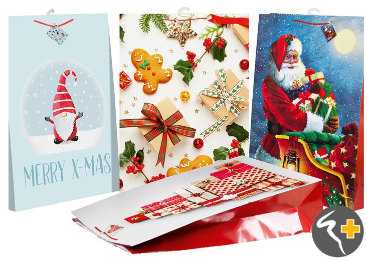 Es handelt sich um einen geklebten Blockbodenbeutel mit Seitenfalten aus mit dünner Kunststofffolie überzogenem Papier. Die Außenseiten des Beutels sind mit einem weihnachtlichen Aufdruck versehen. Der rechteckige Boden mit einer Breite von mehr als 40 cm ist innen mit einem Pappzuschnitt verstärkt. Der obere Rand ist nach innen eingeschlagen, an beiden Längsseiten mit Pappzuschnitten verstärkt und je Seite zweimal gelocht. Durch jedes Lochpaar ist eine als Trageschlaufe dienende Spinnstoffkordel gezogen. An einer der Kordeln ist ein als Geschenkanhänger zum Beschriften dienender, gelochter Zuschnitt aus einseitig mit dem gleichen Motiv wie der Beutel bedrucktem Papier eingefädelt. 

Abbildung siehe Anlage.

Derartige Waren gehören als "Säcke und Beutel mit einer Bodenbreite von 40 cm oder mehr, aus Papier" zum TARIC-Code 4819 30 00 00, da es sich um eine aus verschiedenen Stoffen und Bestandteilen zusammengesetzte Ware handelt, deren wesentlicher Charakter nach dem Umfang sowie nach der Bedeutung für die Verwendung durch den Blockbodenbeutel aus überwiegend Papier bestimmt wird.