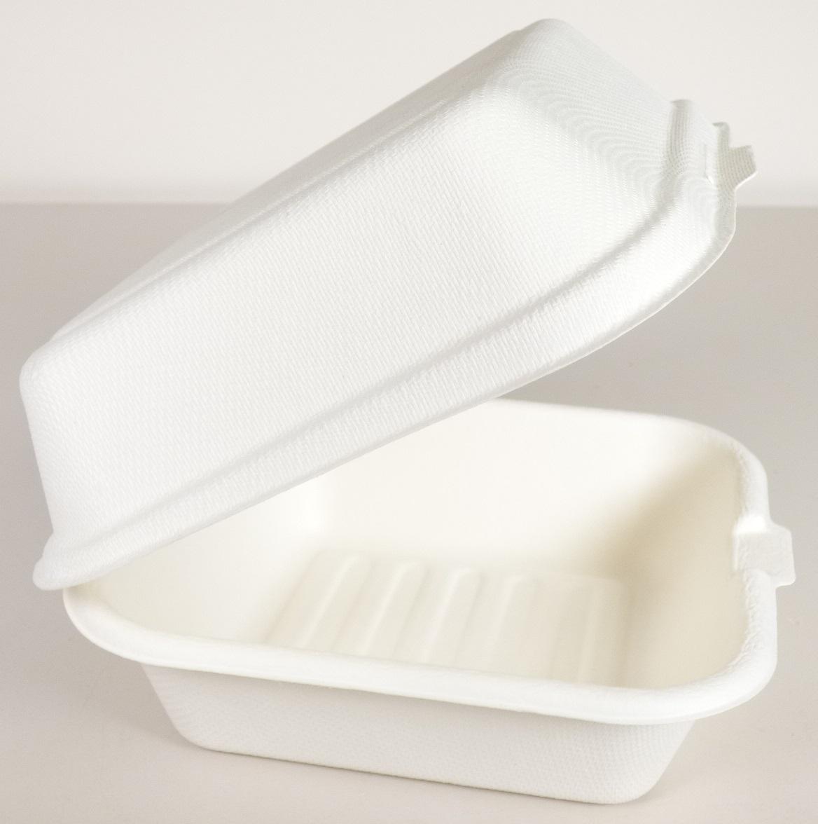 Es handelt sich um ein in etwa quadratisches, formgepresstes und mit einem Klappdeckel ausgestattestes Behältnis aus Halbstoff aus Zuckerrohr (Bagasse). Die Box ist zum einmaligen Gebrauch bestimmt.
Abmessungen: etwa 15,3 x 16,0 x 7,5 cm. 

Abbildung siehe Anlage.

Derartige Waren gehören als "andere, formgepresste Waren aus Papierhalbstoff, andere als Höckerpappe und Kleinverpackungen für Eier" zur Codenummer 4823 70 90 00 0 des Zolltarifs.