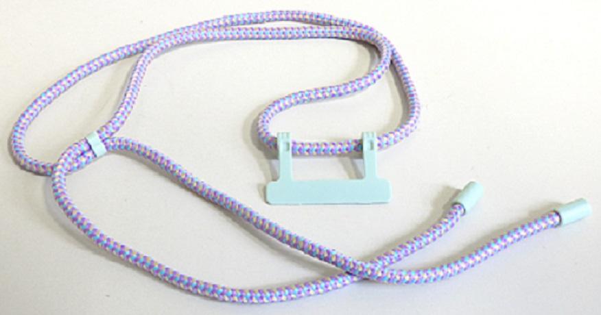 Telefonhüllenhalterung, Foto siehe Anlage,
- in einer bedruckten Pappschachtel verpackt,
- aus einem Rundgeflecht aus synthetischen Chemiefasern mit enger Flechtweise und festem Gefüge
  (= Bindfaden der Position 5607, somit keine Ware des Kapitels 39); mit einer Seele aus einem
  Rundgeflecht aus Spinnstoffen,
- mit einem Kordelstopper, Endkappen und einer Befestigungsvorrichtung aus Kunststoff versehen,
- durch Zusammenfügen konfektioniert,
- wird laut Antrag an einer Telefon-/Handyhülle befestigt und um den Hals getragen.

"Ware aus Bindfäden, anderweit weder genannt noch inbegriffen"