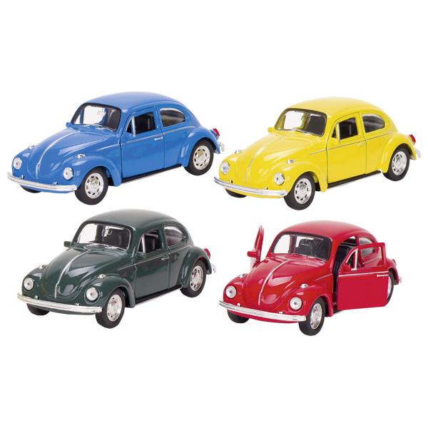 Modell mit eingebautem Motor, sog. "VW Käfer, 4fach, 12cm, 12er Display, Art. 12130",
- im Spritzgussverfahren hergestelltes Modell eines Personenkraftfahrzeuges in Form
  eines VW-Käfers,
- in den Abmessungen von ca. 12 x 4,5 x 4,5 cm (L x B x H),
- mit einer Karosserie aus schwarz lackiertem Metall,
- mit Unterboden und Innenraum aus Kunststoff und Rädern aus Kunststoff oder Kautschuk,
- mit aufklappbaren Türen und beweglichen Rädern,
- mit einem Rückzugmotor ausgestattet,
- dient der spielerischen Unterhaltung von Kindern,
- mit einem Verkaufsetikett aus Pappe für den Einzelverkauf aufgemacht.

Auf Grund des äußeren Erscheinungsbildes bestimmt das Metall den Charakter der aus verschiedenen Stoffen bestehenden Ware.

Die Ware ist zolltarifrechtlich als "anderes Modell als von den Unterpositionen (KN) 9503 0010 bis
9503 0070 erfasst, mit eingebautem Motor, nicht aus Kunststoff" einzureihen.
