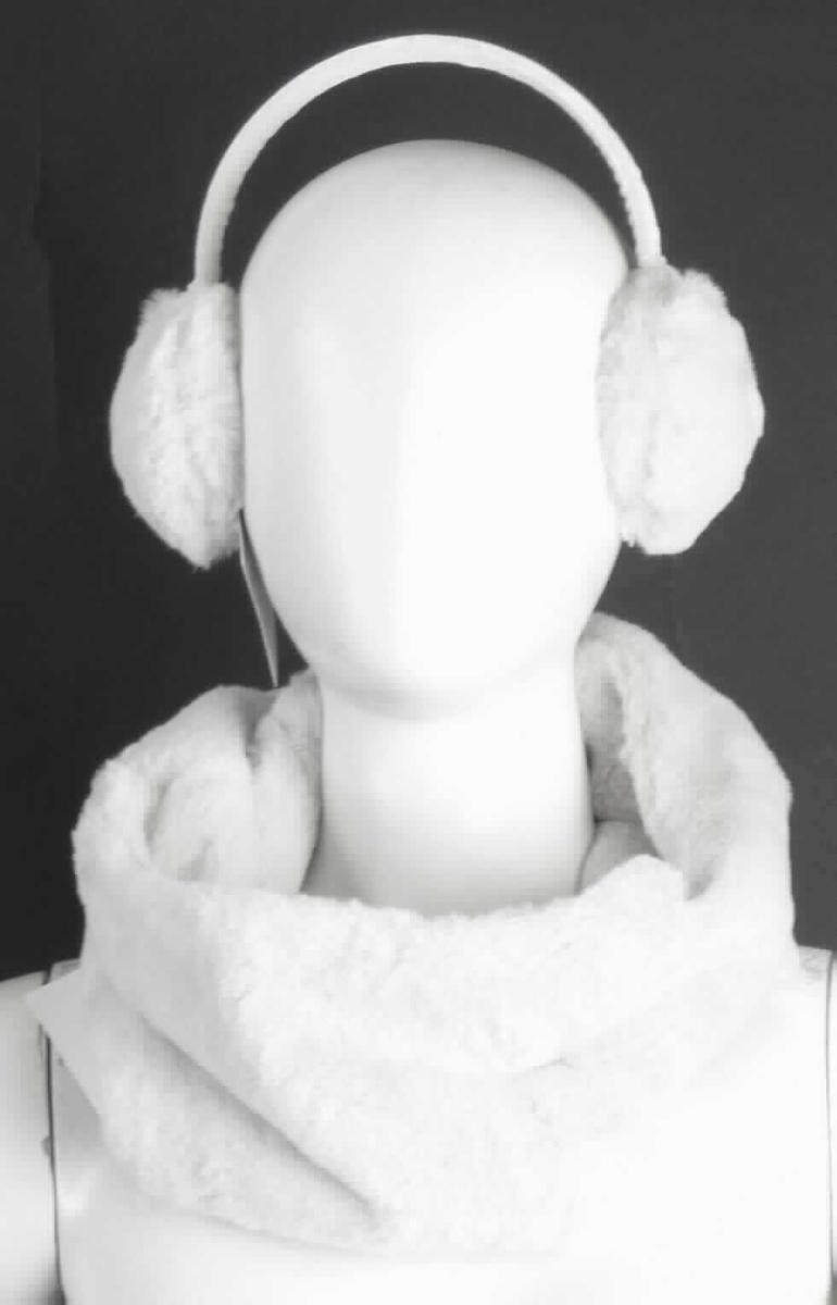 Halswärmer und Ohrenwärmer, sog. Fake Fur Loopschal und Ohrenwärmer, in Erwachsenengröße, Foto siehe Anlage,
- als Set in einem Polybeutel verpackt,
- Halswärmer:
-- flachliegend in den Abmessungen von laut Antrag 20 cm x 38 cm, 
-- doppellagig gearbeitet; aus jeweils ca. 1,1 mm dicken, einfarbigen Plüschgewirken aus laut Antrag 100 % 
   Polyester (synthetische Chemiefasern), weder gummielastisch noch kautschutiert,
-- schlauchförmig; an den Schmalseiten verdreht und an den Längsseiten zusammengenäht (somit 
   konfektioniert),
-- wird in Art eines Rollkragens um den Hals getragen, somit kein Schal der Unterposition 6117 1000,
-- individuelles (selbstständiges) Einzelstück, das eine Ergänzung von Kleidung darstellt,
- Ohrenwärmer:
-- bestehend aus einem Reif aus Kunststoff, an den an beiden Seiten Teile aus Kunststoff in Form
   von Ohrmuscheln angesetzt sind,
-- der Reif ist vollständig umhüllt mit einfarbigen Samtgewirken, die Ohrmuscheln sind abgedeckt mit einfarbigen
   Plüschgewirken; beide Gewirke bestehen laut Antrag aus 100 % Polyester und sind weder gummielastisch
   noch kautschutiert,
-- durch Zusammenfügen konfektioniert,
-- die Gewirke und der Kunststoff sind im Hinblick auf die Verwendung (Kälteschutz und Formgebung) als gleich-
   bedeutend anzusehen; die Gewirke sind jedoch im Hinblick auf das äußere Erscheinungsbild und den Umfang
   vorherrschend und bestimmen somit den Charakter der Ware,
-- kennzeichnet sich nach Beschaffenheit und Verwendungszweck als individuelles, selbständiges Einzel-
   stück, das die Kleidung ergänzt.

"Anderes konfektioniertes Bekleidungszubehör (Halswärmer und Ohrenwärmer), aus (weder gummielastischen noch kautschutierten) Gewirken"