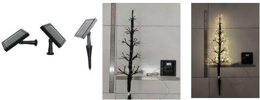 Bei dem sog. Deko-Weihnachtsbaum mit Solar LED Lichterpuschel, Art. 103417 handelt es sich um einen elektrischen Beleuchtungskörper in Form eines ca. 75 cm hohen Baums, bestehend aus einem Stamm aus Kunststoff mit Ästen aus Metalldrähten und 252 in die Astspitzen integrierten im Dauerlicht weiß leuchtenden LED-Lichtquellen.
Der Baum ist mit einem Klebeband aus Kunststoff umwickelt, mit einem Erdspieß, einer ca. 5 m langen Zuleitung und einem auf Erdspieß befestigten Solarmodul ausgestattet.

Insbesondere aufgrund der Ausstattung mit Erdspieß dient das Erzeugnis zu Beleuchtungszwecken im Außenbereich (IP 44), bspw. im Garten.

Der Kunststoff bestimmt nach dem äußeren Erscheinungsbild, dem Umfang und der Bedeutung in Bezug auf die Verwendung (Form und Stabilität verleihend) gegenüber dem Metall den stofflichen Charakter der Ware.

Das Erzeugnis ist als "elektrischer Beleuchtungskörper, anderweit weder genannt noch inbegriffen, nicht von den Unterpositionen (HS) 9405 11 bis 9405 39 erfasst, fotovoltaisch, ausschließlich zur Verwendung mit LED-Lichtquellen bestimmt, kein Scheinwerfer, aus Kunststoffen" einzureihen.