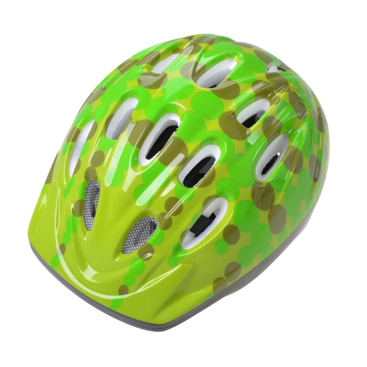Sicherheitskopfbedeckung, sog. Fahrradhelm für Kinder, Foto siehe Anlage,
- in Form eines Fahrradhelmes für Kinder,
- mit einer Schale aus PVC (Kunststoff),
- ausgekleidet mit einer Schale aus EPS (geschäumter Kunststoff),
- mit einer herausnehmbaren Polsterung und einem Insektenschutz ausgestattet,
- mit einem längenverstellbaren Kinnriemen aus Spinnstoff,
- im Bereich des Hinterkopfs mit einem Drehrad aus Kunststoff zur Weitenregulierung,
- in unterschiedlichen Farben,
- zur Verwendung als Schutzhelm für Fahrradfahrer,
- an einer bedruckten Pappkarte befestigt.

"Andere Kopfbedeckung, ausgestattet, Sicherheitskopfbedeckung, aus Kunststoff"