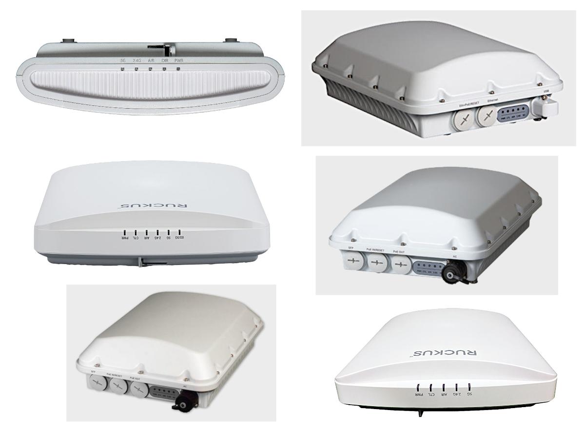 WLAN-Access-Point Ruckus T710 (901-T710-XX01), T710s (901-T710-XX51), T750 (901-T750-XX01), T750SE (901-T750-XX51)
- aus einer mit Funkmodul, Gigabit-Ethernet-Controller, Funknavigationsempfänger und weiteren Bauelementen bestückten gedruckten Schaltung in einem Gehäuse mit integrierten Antennen, zwei RJ-45-Anschlüssen, einem optischen Anschluss, einem Stromversorgungsanschluss sowie teilweise einem USB-Anschluss bzw. Anschlüssen für externe Antennen,
- zum Empfangen, Konvertieren und Senden von Signalen in einem drahtlosen Netzwerk auf einer Frequenz von 2,4 und 5 GHz (WLAN) und in einem drahtgebundenen Gigabit-Ethernet-Netzwerk sowie optischem Netzwerk - kennzeichnende Haupttätigkeit - sowie zur satellitengestützten Funknavigation,
- zusammen mit Beipack (Montagehalterung) in einer gemeinsamen Verkaufsumschließung.
Der WLAN-Access-Point bestimmt den Charakter des Ganzen.

"Apparat für die Kommunikation in einem drahtgebundenen und drahtlosen Netzwerk, keine Basisstation, Gerät zum Empfangen, Konvertieren und Senden von Tönen, Bildern oder anderen Daten (Kombination aus Kommunikationsapparat - kennzeichnende Haupttätigkeit - und Funknavigationsempfangsgerät, in Warenzusammenstellung in Aufmachung für den Einzelverkauf mit nicht charakterbestimmendem Beipack)"