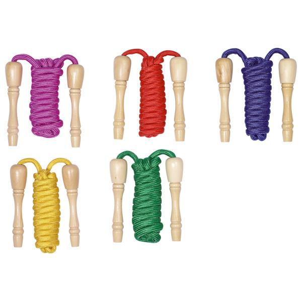 Nach den Angaben der Antragstellerin sowie der vorliegenden Abbildung handelt es sich um ein Spielzeug in Form eines Springseils, sog. "Artikel GK 105 - Springseil, L = 2,50m, 12er Set", bestehend aus
- einem ca. 2,50 cm langen Rundgeflecht aus Spinnstoffen
-- in den Farben blau, lila, gelb, rot oder grün
- an den Enden mit zwei zylinderförmigen Handgriffen aus Holz, in denen das Seil nicht frei
  drehbar befestigt ist, somit handelt es sich nicht um ein Springseil der Position 9506
- die Handgriffe können auseinander geschraubt und das Seil in der Länge verkürzt werden
- ohne Hinweis auf Fertigung in Handarbeit
- in einem Klarsichtbeutel mit Pappaufhänger für den Einzelverkauf aufgemacht.

Die Ware ist zolltarifrechtlich als "anderes als in den Unterpositionen (KN) 9503 0010 bis 9503 0095 genanntes Spielzeug, nicht aus Holz handgearbeitet" einzureihen.