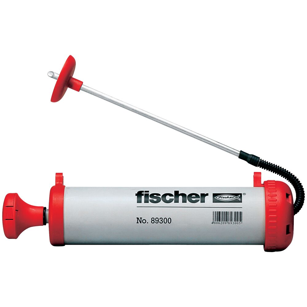 Ausbläser, Art.-Nr. 89300,
- aus einem Pumpenzylinder aus Kunststoff, im Zylinder geführter Kolbenstange mit Handgriff,
  luftdichter Verschlusskappe und an-/abschraubbarem Aufsatz mit flexiblem Verlängerungsrohr,
  handbetrieben (Abbildung siehe Anlage),
- zum Reinigen von Bohrlöchern bei der Verarbeitung von Schwerlast-Befestigungen bei 
  der Injektionstechnik.

"Luftpumpe, handbetrieben"
