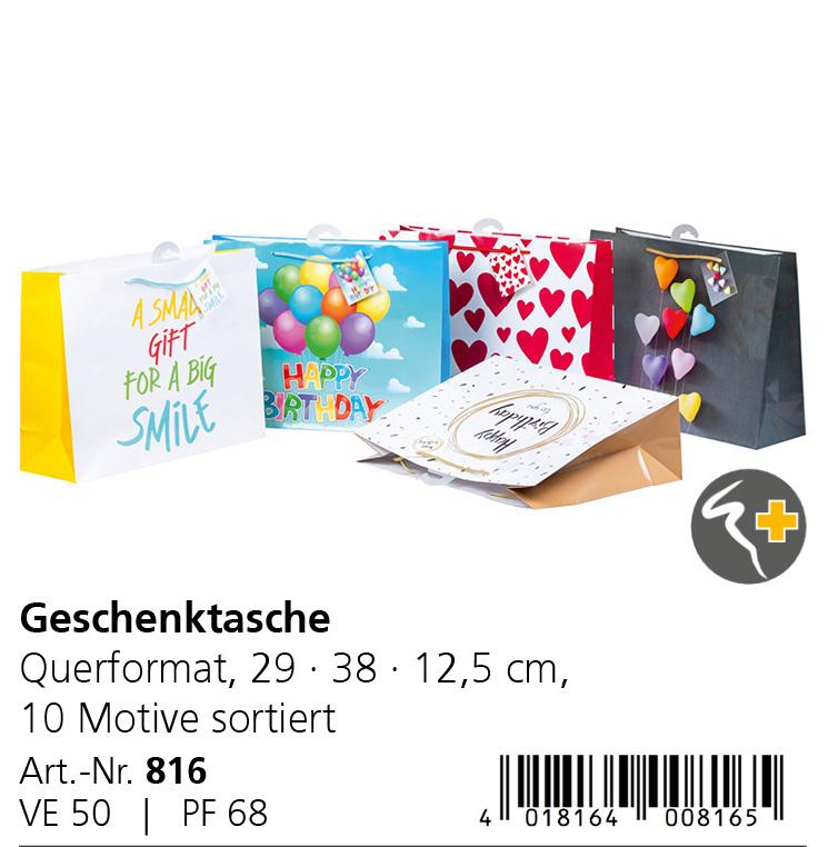 Es handelt sich um geklebte Blockbodenbeutel mit Seitenfalten aus mit dünner Kunststofffolie überzogenem Papier in unterschiedlichen Abmessungen (Bodenbreite weniger als 40,0 cm). Die Außenseiten der Beutel sind mit Aufdrucken (z. B. Muster, Abbildungen, Schriftzügen) versehen. Der rechteckige Boden jedes Beutels ist innen mit einem Pappzuschnitt verstärkt. Der obere Rand ist nach innen eingeschlagen, in fast allen Fällen an beiden Längsseiten mit Pappzuschnitten verstärkt und in allen Fällen je Seite zweimal gelocht. Durch jedes Lochpaar ist eine als Trageschlaufe dienende Spinnstoffkordel oder ein Satinband aus Spinnstoffen gezogen. An einer der Kordeln bzw. an einem der Bänder ist ein als Geschenkanhänger zum Beschriften dienender, gelochter, in einigen Fällen gefalzter Zuschnitt aus einseitig mit dem gleichen Motiv wie der Beutel bedrucktem Papier eingefädelt. Jeder Beutel ist auf der Innenseite am oberen Rand mittig mit einem perforierten, mit Eurolochung versehenen Zuschnitt aus klarsichtiger, stabiler Kunststofffolie beklebt.

Derartige Waren gehören als "andere Säcke, Beutel oder Tüten aus Papier und Pappe, ausgenommen Schallplattenhüllen" zum TARIC-Code 4819 40 00 00, da es sich um aus verschiedenen Stoffen und Bestandteilen zusammengesetzte Waren handelt, deren wesentlicher Charakter nach dem Umfang sowie nach der Bedeutung für die Verwendung durch den Blockbodenbeutel aus überwiegend Papier bestimmt wird.