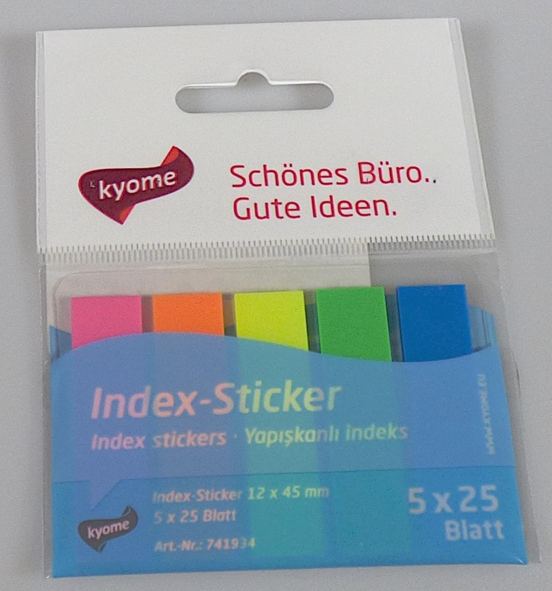 Angaben des Antragstellers:
Index-Sticker

Untersuchungen an einem Warenmuster:
Es wurde ein Block mit verschiedenfarbigen, rechteckigen Streifen aus Kunststoff (Maße: ca. 4,5 x 1,2 cm) vorgelegt. Die Streifen sind jeweils auf einer Länge von ca. 2,5 cm auf der Unterseite selbstklebend und vom Block abziehbar. Der Block ist auf einer transparenten Kunststofffolie aufgeklebt, in einem Polybeutel verpackt und für den Einzelverkauf aufgemacht (Aufdruck auszugsweise: "Index-Sticker   5 x 25 Blatt").

Befund:
Es liegen selbstklebende Kunststoffstreifen im Sinne der Unterposition (KN) 3919 9080 vor.