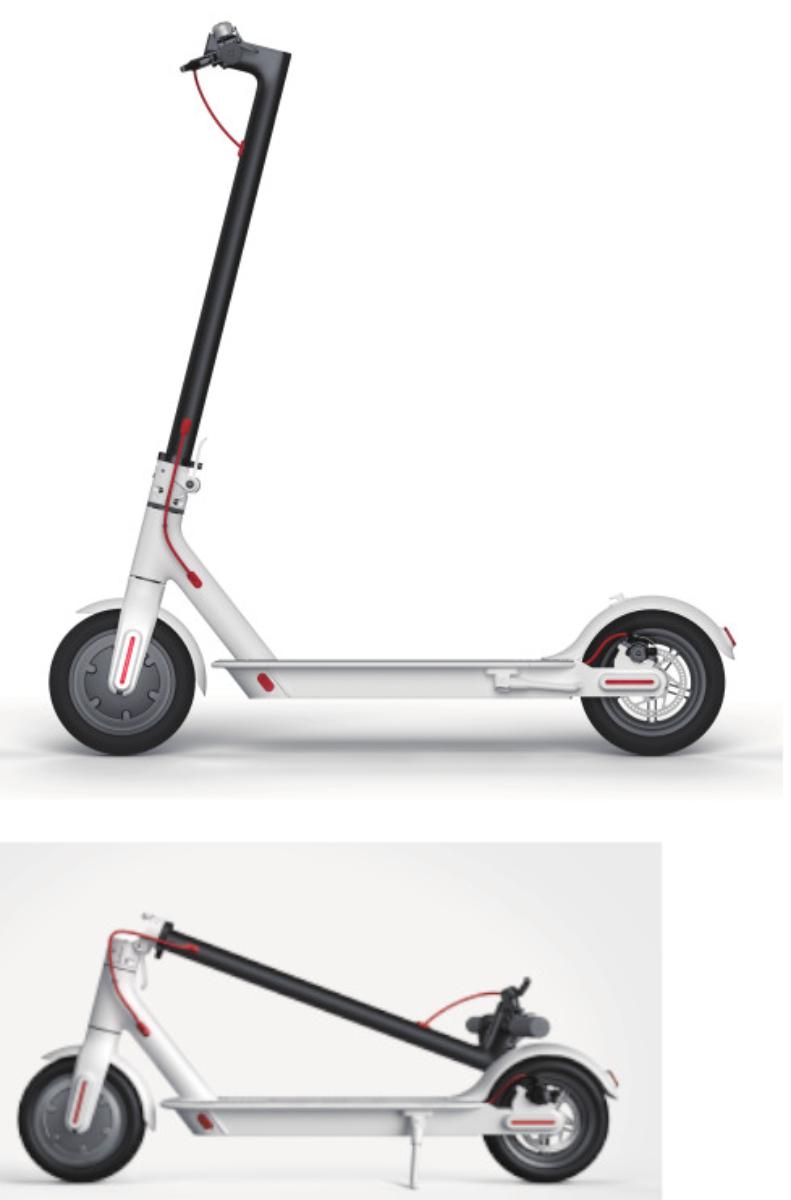E-Scooter, Foto siehe Anlage,
- in Form eines zweirädrigen, klappbaren, elektrisch betriebenen Tretrollers aus Aluminium,
- lt. Antrag:
- - mit den Abmessungen (L x B x H) von: 108 cm x 114 cm x 43 cm (ausgeklappt) und
    108 cm x 49 cm x 43 cm (zusammengeklappt),
- - mit einem Gewicht von ca. 12,5 kg,
- - mit einer maximalen Tragkraft von 100 kg,
- - mit einer maximalen Leistung des Elektromotors von 300 Watt,
- - mit einer Leistungsaufnahme im Betrieb von 280 Watt,
- - mit einer maximalen Geschwindigkeit von bis zu 25 km/h,
- - mit einer maximalen Reichweite von 30 km,
- - mit einem Lithium-Ionen-Akkumulator mit einer Kapazität von 7800 mAh,
- - mit einer Radgröße von 8.5 Zoll,
- - mit einem Brems- und Frontlicht,
- - mit einem E-ABS dualen Bremssystem, Scheibensystem hinten.

"Kraftrad (E-Scooter), mit Elektromotor angetrieben, anderes als in den Codenummern
8711 6010 00 0 und 8711 6090 10 0 genannte"