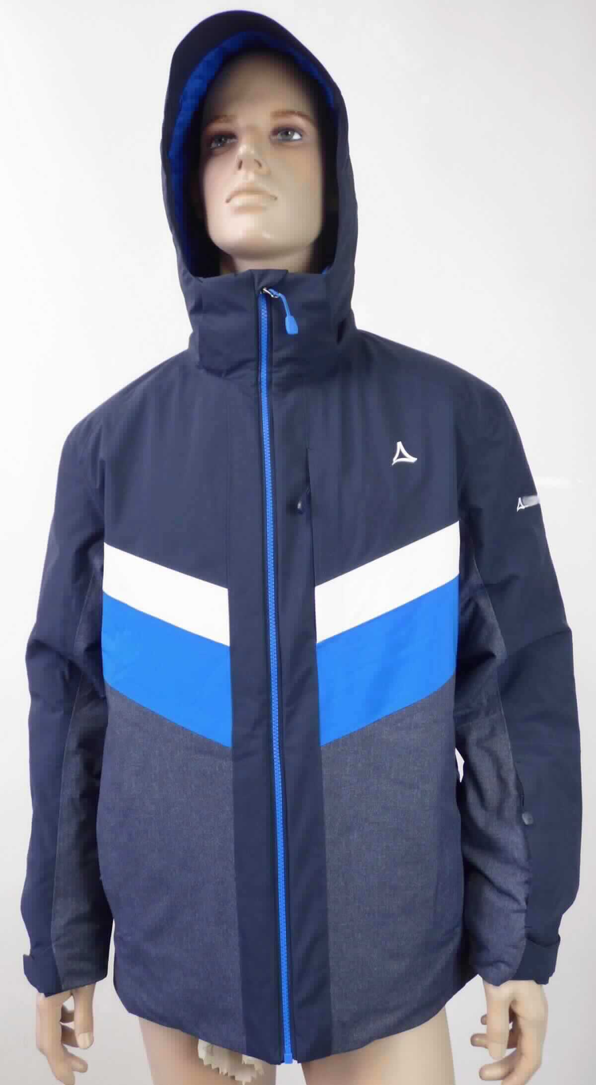 Blouson, sog. Anorak, Größe 50, Foto siehe Anlage,
- in einem Polybeutel verpackt,
- aus verschiedenen, ca. 0,3 mm dicken, einfarbigen, einseitig (Innenseite) mit Kunststoff (kein Zellkunststoff) 
  überzogenen Geweben der Position 5903 aus laut Antrag 100 % Polyester (synthetische Chemiefasern),
- durchgehend wattiert gefüttert,
- über die Taille reichend (Rückenlänge: ca. 71 cm), hinten abgerundet, vorne gerade und bis zu 3 cm kürzer 
  gearbeitet,
- mit einer mittels Reiß-, Druckknopf- und Klettverschluss abnehmbaren Kapuze,
- mit einem Stehkragen,
- vorn mit einer durchgehenden Öffnung mit Reißverschluss; am Kragenrand mit einer kurzen Überlappung von 
  rechts auf links (Frauenkleidung),
- mit langen Ärmeln, die über den unteren Rand des Kleidungsstücks hinausreichen; an den Ärmelenden mit 
  einem Klettverschlussriegel zu verengen; mit eingenähten, verengenden Bündchen (sog. Windfang) ausgestattet,
- mit verschiedenen Taschen versehen,
- mit einer kleinen, aufgesetzten Tasche, in der sich ein an einer Kordel festangebrachtes Brillenputztuch befindet;
  das Brillenputztuch ist geringwertig und im Hinblick auf die Verwendung als unbedeutend zu betrachten,
  sie ändert das Wesen der Hauptware nicht und ist deshalb wie diese einzureihen,
- am unteren Rand mit einem verengenden Tunnelzug ausgestattet; innen mit einem Schneefang mit 
  Druckknopfverschluss versehen,
- erfüllt die Merkmale zur Einreihung als Blouson, somit kein Anorak und keine Jacke.

"Kleidung (Blouson) aus Erzeugnissen der Position 5903, aus Geweben, für Frauen"