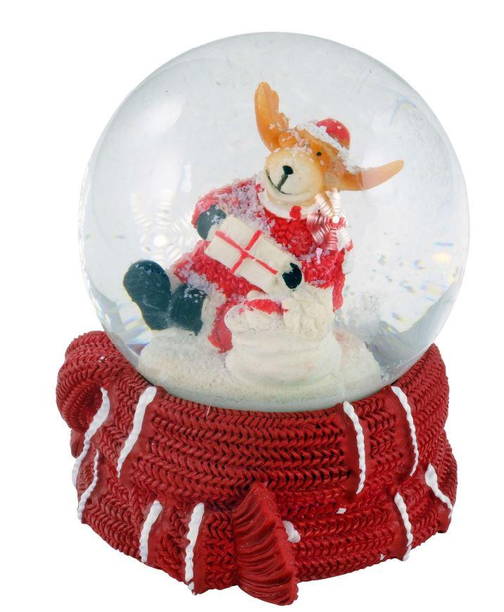 Nach den Angaben der Antragstellerin handelt es sich um eine sog. Schneekugel mit Schal und Weihnachtselch. Das etwa H: 8﻿,﻿8 x L: 7 x B: 7 cm große Erzeugnis besteht aus einem Sockel aus Polyresin (Kunststoff), der auf der Schauseite in Form eines zusammengerollten, roten Schals mit weißen "Besatz" gestaltet ist. Auf dem Sockel befindet sich eine sog. Schneekugel mit einer Kuppel aus klarsichtigem Glas. In der Kugel befindet sich eine figürliche Darstellung eines weihnachtlich gekleideten Elches aus Polyresin (u.a. Weihnachtsmannmütze) der ein Geschenk in den Händen hält. Zudem ist die Kugel mit einer klarsichtigen Flüssigkeit befüllt, die weiße  Partikel enthält (Schnee nachahmend).
Die Ware enthält Elemente die mit Weihnachten in Verbindung stehen, und ist dazu bestimmt, nur während der Weihnachtszeit zu Dekorationszwecken verwendet zu werden.

Innerhalb der Position 9505 bestimmt der Kunststoff im Hinblick auf die weihnachtliche Ausgestaltung und die festliche Zierwirkung gegenüber dem Glas den Charakter des Weihnachtsartikels.

Zolltarifrechtlich handelt es sich um einen Weihnachtsartikel, nicht aus Glas.