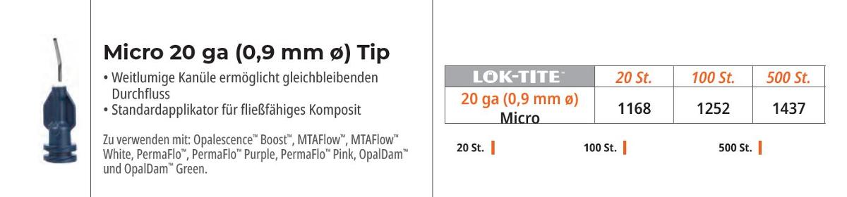 Spritzenansätze, sog. Kanülenansätze, in zwei verschiedenen Ausführungen und unterschiedlichen Stärken (20 - 25 Gauge) und verschiedenen Längen und Durchmessern, im Wesentlichen bestehend aus einer Kunststoff-Konus mit Luer-Lock-Anschluss und einer abgewinkelten Hohlnadel aus Metall.
Äußere Form: Siehe Abbildung in der Anlage.
Die Ware wird zusammen mit einer Spritze (nicht Gegenstand dieser vZTA-Entscheidung) zur Applikation verschiedener zahnärztlicher Materialien im Patientenmund verwendet. Sie ist zu 20, 100 oder 500 Stück in einer handelsüblichen Verkaufsumschließung verpackt.

Die Ware wird als "medizinisches Instrument, in Form von Hohlnadeln aus Metall" eingereiht.