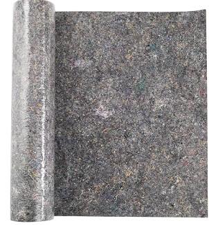 Nadelfilz, Foto siehe Anlage,
- als Meterware, mit einer Breite von mehr als 30 cm,
- laut Untersuchungsergebnis:
-- aus Reißspinnstoff,
-- genadelt, 
-- einseitig mit einer Folie aus Kunststoff laminiert,
-- mit einem Anteil des Spinnstoffs von über 50 GHT,
- laut Antrag zur temporären Abdeckung und zum Schutz von Böden.

"Filz (Nadelfilz), laminiert"