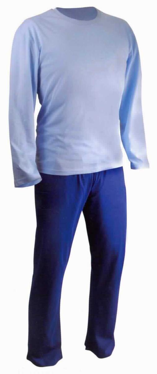 T-Shirt und lange Hose, sog. Schlafanzug Herren, NAN8244966, Größe 56/58, Foto siehe Anlage,
- in einem Polybeutel mit bedrucktem Pappeinleger verpackt,
- als zweiteilige Zusammenstellung; kein Schlafanzug, da die Kleidungsstücke nach ihren objektiven Merkmalen 
  (insbesondere nach Schnitt, Material und Gesamteindruck) unterschiedslos im Bett oder an anderen Orten 
  getragen werden können und daher nicht dazu bestimmt sind, ausschließlich oder im Wesentlichen als
  Nachtkleidung getragen zu werden,
- keine Kombination, u. a. weil ein Kleidungsstück der Position 6109 (T-Shirt) nicht als Bestandteil einer 
  Kombination zugelassen ist,
- T-Shirt:
-- aus ca. 0,6 mm dicken (leichten), einfarbigen (hellblau) Gewirken aus laut Antrag 100 % Baumwolle,
-- über die Taille reichend (Rückenlänge: ca. 82 cm),
-- mit einem runden, halsnahen Ausschnitt mit einer Randeinfassung,
-- ohne Öffnung und ohne Verschluss,
-- mit langen, enganliegenden Ärmeln, 
-- am unteren Rand durch Umschlagen und Festnähen gesäumt.

"T-Shirt, aus Gewirken, aus Baumwolle"