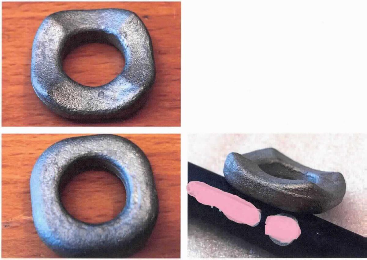 Es handelt sich um vollständig aus Stahl gefertigte, gesenkgeschmiedete, nahezu rechteckige Erzeugnisse mit abgerundeten Ecken und einer mittigen, kreisrunden Lochung (Durchmesser: 17 mm bzw. 13 mm). Die Waren sind auf der Unterseite gewölbt, werden als Auflageplatten in sog. Traversenhalterungen eingebaut und verhindern das Verrutschen einer Spannpratze.
- Antragstellerangaben -

Abbildung siehe Anlage.

Derartige Erzeugnisse gehören als "andere Waren aus Stahl, geschmiedet, jedoch nicht weiter bearbeitet" zur Codenummer 7326 19 90 00 0 des Zolltarifs.
