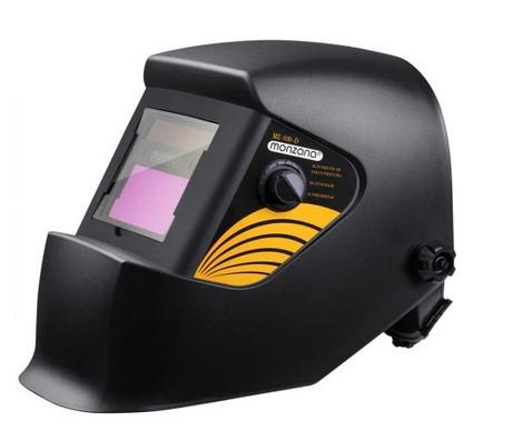 Schweißschutzhelm, sog. Schweißhelm mit Abdunkelautomatik, Foto siehe Anlage,
- aus Kunststoff (Polypropylen),
- im Bereich der Augen mit einer Verdunklungsautomatik,
- - individuell einstellbar,
- - mit einer Stromversorgung durch Solarzellen mit integrierter Batterie,
- gepolstert und der Kopfform anpassbar,
- dient als Schutzhelm für alle gängigen Schweißtechniken.

"Andere Kopfbedeckung, Sicherheitskopfbedeckung, aus Kunststoff"
