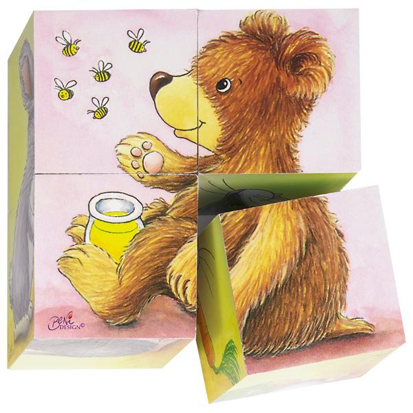 Nach den Angaben der Antragstellerin und der vorliegenden Abbildung handelt es sich bei dem sog. "Würfelpuzzle Tierkinder, Artikel 57056" um eine Warenzusammenstellung in Aufmachung für den Einzelverkauf, bestehend aus
- einem Puzzle für Kinder
-- mit vier Würfeln aus Holz (Kantenlänge ca. 45 mm), deren sechs Seiten mit unterschiedlichen Motiven
   aus bedrucktem Papier beklebt sind
-- ohne Hinweis auf Fertigung in Handarbeit
- sechs Vorlagen in Form von Papierzuschnitten, die jeweils farbig mit einem
  Tiermotiv bedruckt sind
- dient der spielerischen Unterhaltung von Kindern
- gemeinsam in einer bedruckten Pappschachtel für den Einzelverkauf aufgemacht.

Das Würfelpuzzle verleiht der Warenzusammenstellung nach Umfang und insbesondere im Hinblick auf die Verwendung ihren Charakter.

Die Würfel stellen sich als eine aus verschiedenen Stoffen zusammengesetzte Ware dar. Das Holz gibt dabei der Ware die Form, das bedruckte Papier ist jedoch im Hinblick auf den Verwendungszweck als Puzzle ausschlaggebend, da die verschiedenen aufgedruckten Motive passend zusammengelegt werden müssen.
Im Hinblick auf die Verwendung und den Umfang ist somit kein charakterverleihender Stoff festzustellen. In Anwendung der AV 3 c) und der AV 6 ist die Ware daher der zuletzt der gleichermaßen in Betracht kommenden Unterpositionen (KN) (9503 0061 und 9503 0069) zuzuweisen.

Die Ware ist zolltarifrechtlich als „Puzzle aus anderen Stoffen als Holz“ einzureihen.