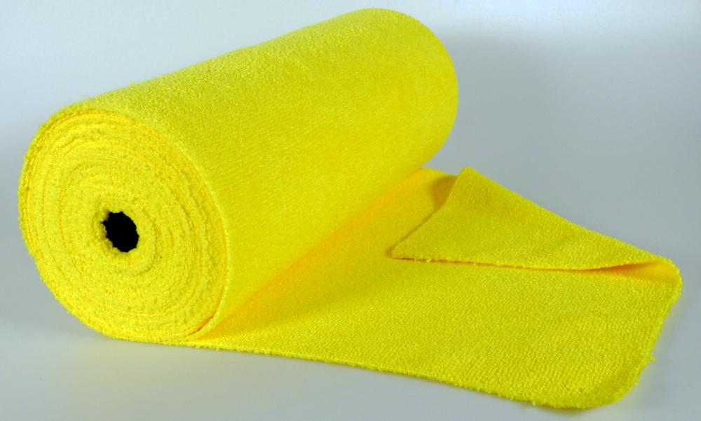 Reinigungstücher, Foto siehe Anlage,
- 50 Stück als Meterware auf einer Rolle, mit einer Breite von laut Antrag 30 cm,
- aus ca. 1,2 mm dicken, einfarbigen Schlingengewirken aus laut Antrag 88 % Polyester und 12 %
  Polyamid (beides synthetische Chemiefasern),
- in regelmäßigen Abständen von laut Antrag 30 cm mit einer Perforation zum Abtrennen der ein-
  zelnen Reinigungstücher versehen; die Reinigungstücher werden durch bloßes Abtrennen ge-
  brauchsfertig und gelten somit als konfektioniert.

"Andere konfektionierte Waren (Reinigungstücher) aus Spinnstoffen, aus Gewirken"