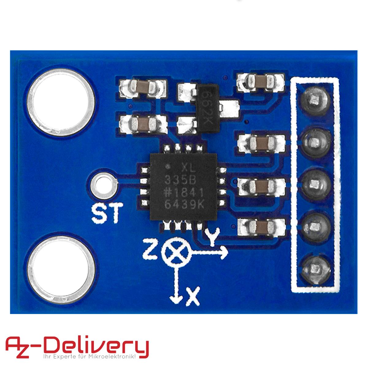 Multifunktionaler elektronischer Beschleunigungs- und Neigungswinkelsensor, im Wesentlichen bestehend aus einer mit einem Sensor in Form einer elektronischen integrierten Schaltung (IC), einem Spannungsregler, fünf Anschlusskontakten sowie weiteren Bauelementen bestückten Platine mit den Abmessungen von 21 x 16 x 3 mm (siehe Abbildung in der Anlage). Der Sensor-IC setzt sich im Wesentlichen aus einem Gehäuse mit mikromechanischen Sensorelementen (MEMS) zum Messen Beschleunigung bis ± 3G (m/s²) und des Neigungswinkels über drei Achsen (X, Y, Z) sowie einer anwendungsspezifischen integrierten Schaltung (ASIC) zusammen. Eine kennzeichnende Hauptfunktion ist nicht ermittelbar. Das Messergebnis wird als analoges Spannungssignal ausgegeben.
Die Ware wird als "Gerät zum Messen oder Prüfen anderer als geometrischer Größen, anderes als von den Unterpositionen (HS) 9031 10 bis 9031 49 erfasst" eingereiht.