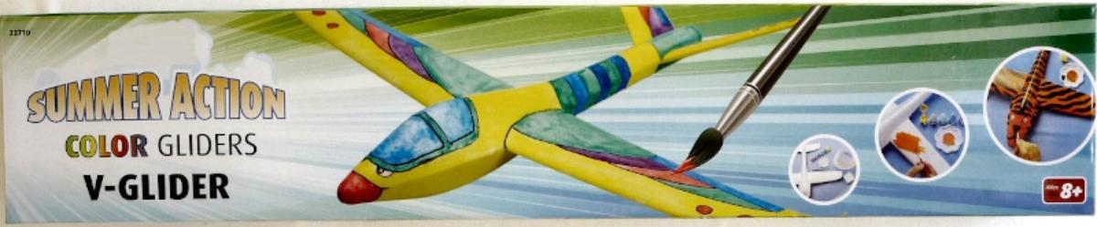 Lt. Antragsangaben handelt es sich bei dem sog. "V-Glider, Art. 23710" um eine Warenzusammenstellung in Aufmachung für den Einzelverkauf, bestehend aus einem vierteiligen Bausatz eines Flugzeugs aus Styropor (Kunststoff) ohne Angabe eines Maßstabes, sechs kleinen Töpfchen (je 5 ml) mit unterschiedlichen Farben, einer kleinen Farbmischpalette aus Kunststoff und einem Pinsel. Mit Hilfe der Farben können die Flugzeugteile individuell bemalt und anschließend zusammengesetzt bzw. -geklebt werden. Der sog. Glider (zusammengesetzt ca. 45 x 56 cm) wird aus dem Handgelenk geworfen und schwebt dann durch die Luft.
Die Ware dient der spielerischen Unterhaltung von Kindern und Erwachsenen und ist gemeinsam mit einer Bedienungsanleitung und einem Vorlagenbild in einem bunt bedruckten Pappkarton aufgemacht.

Charakterbestimmender Bestandteil der Warenzusammenstellung ist im Hinblick auf den Umfang und die Bedeutung für die Verwendung der Flugzeugbausatz aus Kunststoff.

Zolltarifrechtlich ist die Ware als "anderer als zuvor von der Position 9503 erfasster Bausatz, aus Kunststoff" einzureihen.