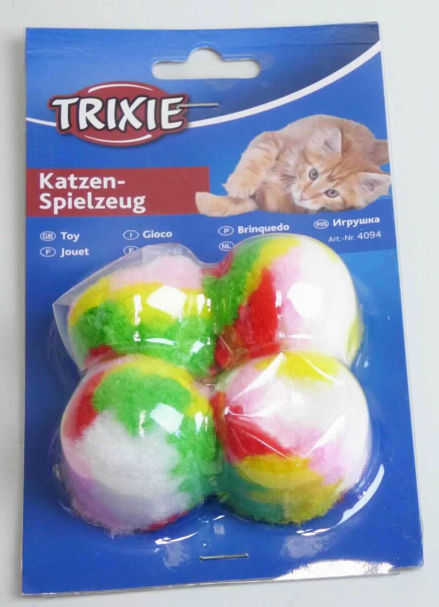 Pompons, sog. Katzenspielzeug Pompon-Bälle, Foto siehe Anlage,
- 4 Stück, an einem bedruckten Pappanhänger befestigt,
- mit einem Durchmesser von ca. 4 cm,
- jeweils aus kurzen Garnstücken aus Spinnstoffen, die in der Mitte nur an einer Stelle abgebunden sind und nach 
  allen Richtungen abstehen, 
- aufgrund der Aufmachung erkennbar für Tiere bestimmt, somit keine Ware der Position 9503.

"Pompons"