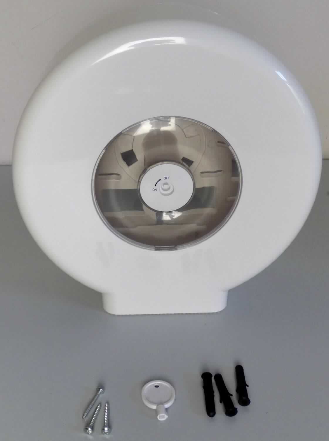 Es handelt sich um einen so genannten "Jumbotoilettenpapier-Spender" aus Kunststoffen im Sinne der Anmerkung 1 zu Kapitel 39 (lt. Produktbeschreibung: ABS). 
Der Spender besteht aus einem runden, aufklappbaren Gehäuse (Durchmesser ca. 28 cm) mit Sichtfenster und integriertem Schloss, einer Abrisskante und einem Steg zur Aufnahme des Toilettenpapiers.

Der gemeinsam mit Montagematerial und einem Schüssel in einem Karton aufgemachte Spender dient zur Aufnahme und zum Abrollen einer Toilettenpapierrolle (nicht Gegenstand der vZTA) und ist zur bleibenden Befestigung an Wänden bestimmt. 

Derartige Erzeugnisse werden zolltariflich als "Baubedarfsartikel aus Kunststoffen, beschlagähnliche Ware zur bleibenden Befestigung an Wänden und Türen" in die Codenummer 3925 9010 00 0 0 eingereiht.