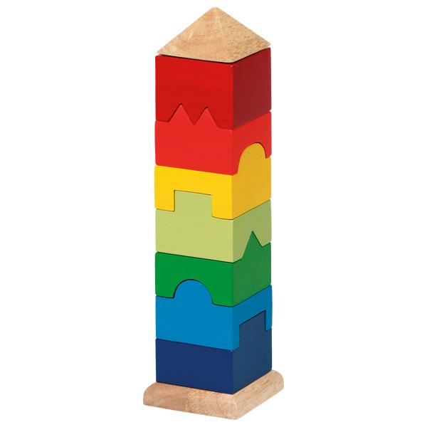 Nach den Angaben der Antragstellerin handelt es sich um ein Puzzle "Art. 58893 - Stapelturm" in Form eines Steckspiels,
- im Wesentlichen aus Holz gefertigt,
- aus einer quadratischen Grundplatte mit den max. Abmessungen von etwa 7,5 cm x 7,5 cm x 1,5 cm,
- einem etwa 24 cm langen Stab, der mit einer gummielastischen Kordel auf der Grundplatte befestigt ist,
- insgesamt acht Puzzleelementen,
-- in unterschiedlichen Farben und
-- unterschiedlichen Formen gestaltet,
-- mittig jeweils mit einem Loch zum Aufstecken auf den Stab versehen,
-- können nur in einer bestimmten Reihenfolge sinnvoll aufeinandergestapelt werden, um einen fertigen
   Turm zu ergeben,
- ohne Hinweise auf eine Fertigung in Handarbeit,
- dient der spielerischen Unterhaltung von Kindern ab zwei Jahren,
- in einem farbig bedruckten Pappkarton für den Einzelverkauf aufgemacht.

Die Ware ist zolltarifrechtlich als "Puzzle, aus Holz, nicht handgearbeitet" einzureihen