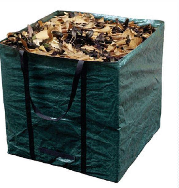 Gartenabfallsack, Foto siehe Anlage,
- in einem Polytragebeutel mit einem bedruckten Papiereinleger verpackt,
- würfelförmig, oben offen; mit Kantenlängen von laut Antrag 63 cm,
- aus ca. 0﻿,﻿1 mm dicken, einfarbigen Geweben aus Streifen aus synthetischer Spinnmasse
  mit einer augenscheinlichen Streifenbreite von weniger als 5 mm; die Gewebe sollen beid-
  seitig mit Kunststoff überzogen sein, ein Überziehen mit Kunststoff ist jedoch mit bloßem 
  Auge nicht wahrnehmbar (somit weder Meterware der Position 5903, noch des Kapitels 39),
- am oberen Rand umgeschlagen und festgenäht; mit zwei Tragegriffen aus Geweben ausge-
  stattet,
- durch Zusammennähen konfektioniert,
- ohne Hinweise auf Handarbeit,
- dient als Gartenabfallsack; erfüllt nicht die Bedingungen zur Einreihung in die Position 6305,
- stellt sich nicht als Behältnis der Position 4202 dar, da die Ware weder namentlich im Positions-
  wortlaut genannt noch einem der dort genannten Behältnisse ähnlich ist.

"Andere konfektionierte Ware (Gartenabfallsack), aus Spinnstoffen, aus Geweben, nicht hand-
 gearbeitet"