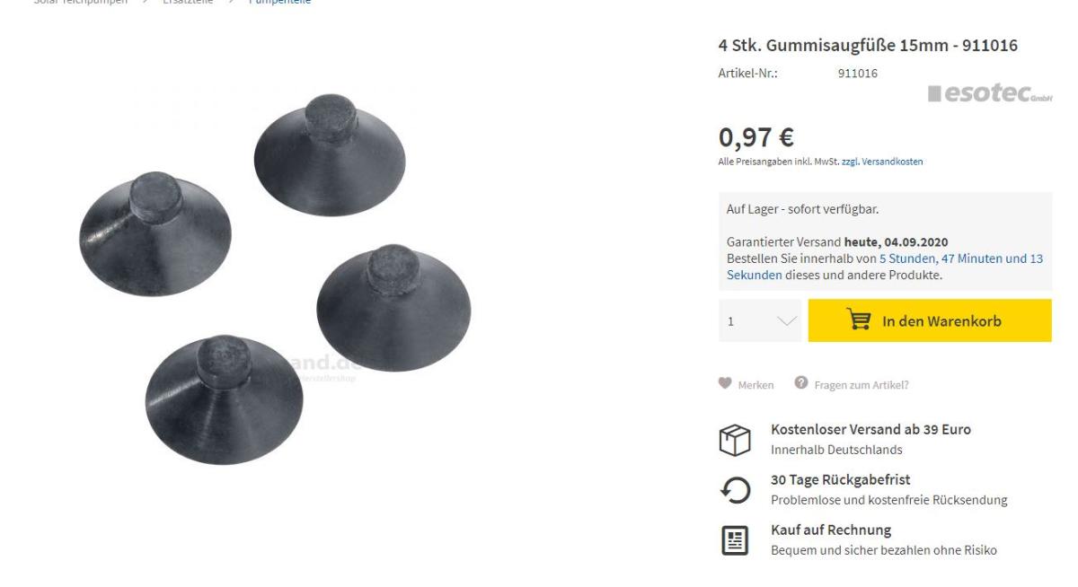 Angaben des Antragstellers: Gummifüße
Die Gummifüße (Durchmesser 15 mm) bestehen aus einem NBR-Kautschuk und werden als 4er-Set gehandelt

Es wurde kein Warenmuster vorgelegt. Lediglich ein Photo der Ware lag vor.

Befund:
Es handelt sich um eine andere Ware aus Weichkautschuk der Unterposition (KN) 4016 9997.