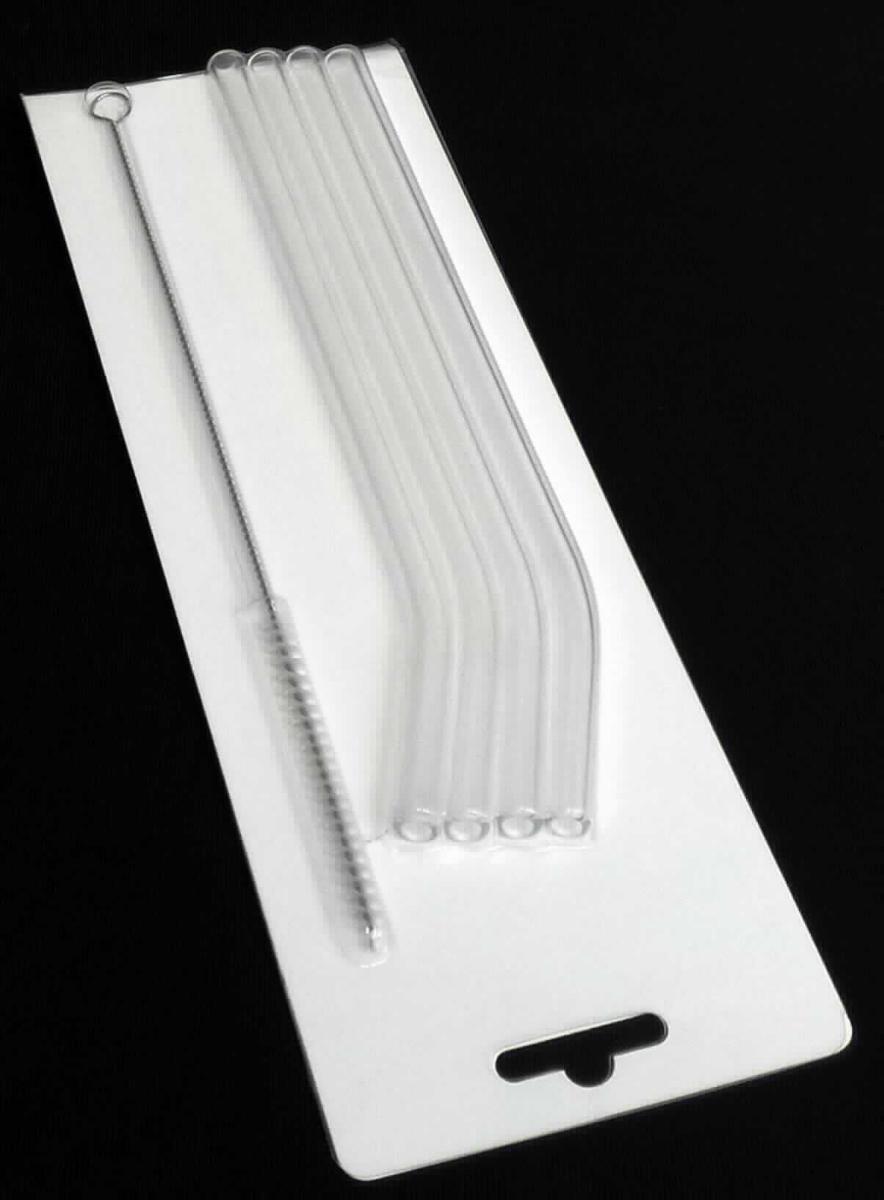 Warenzusammenstellung, bestehend aus vier Trinkhalmen aus Glas und einer Reinigungsbürste, 
sog. Trinkhalme aus Glas, Art. 8295598, Foto siehe Anlage,
- in Aufmachung für den Einzelverkauf (gemeinsam in einer Blisterpackung verpackt),
- zur Befriedigung eines speziellen Bedarfs (Reinigung der Trinkhalme),
- Glaswaren zur Verwendung bei Tisch oder in der Küche, 
- - vier röhrenförmige, an einem Ende leicht abgewinkelte Trinkhalme,
- - laut Antrag aus Glas mit einem linearen Ausdehnungskoeffizienten von 5 x 10 hoch -6 oder weniger je Kelvin 
    bei Temperaturen von 0 °C bis 300 °C (Borosilikatglas),
- - an den beiden offenen Enden abgerundet gearbeitet,
- - mit einer Länge von ca. 22 cm,
- Spülbürste zur Reinigung der Glaswaren,
- - aus verdrehten Drähten aus unedlem Metall,
- - auf einer Länge von ca. 7 cm mit eingedrehten Borsten aus Kunststoff versehen,
- - mit einer Länge von ca. 24 cm,
- die Glaswaren (Trinkhalme) bestimmen nach der Menge und der Bedeutung in Bezug auf die Verwendung 
  den wesentlichen Charakter der Warenzusammenstellung.

"Glaswaren zur Verwendung bei Tisch oder in der Küche (Trinkhalme), nicht aus Glaskeramik, nicht aus Bleikristall, 
 aus anderem Glas mit einem linearen Ausdehnungskoeffizienten von 5 x 10 hoch -6 oder weniger je Kelvin 
 bei Temperaturen von 0 °C bis 300 °C"