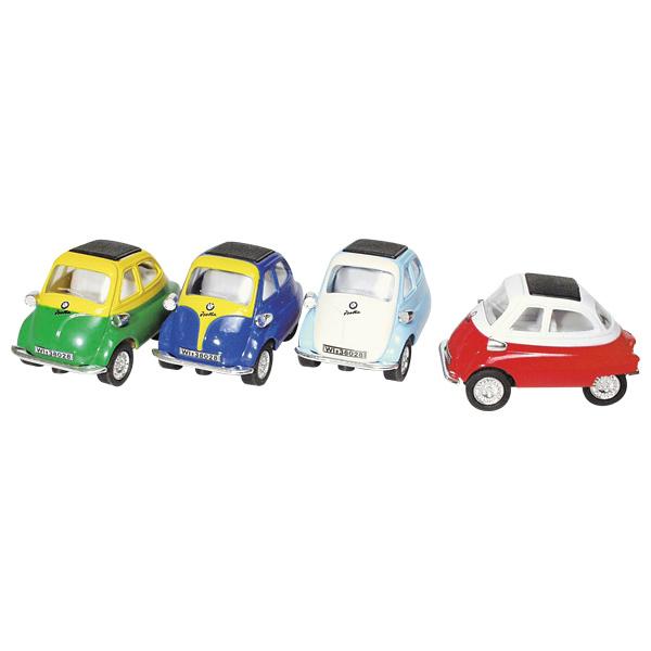 Nach den Angaben der Antragstellerin handelt es sich um ein ca. 6,5 x 4 x 4 cm (L x B x H) großes, im Gussverfahren im Maßstab 1:38 hergestelltes Modell eines Personenkraftwagens "BMW Isetta", Artikel-Nr. PF510, aus gelb-grün lackiertem Metall (charakterbestimmender Stoff nach Umfang und dem äußeren Erscheinungsbild) mit Innenraum, Dach und Unterboden aus Kunststoff. Es ist mit beweglichen Rädern aus Kunststoff oder Kautschuk und einem Rückzugmotor ausgestattet. Das Modell dient der spielerischen Unterhaltung und ist mit einem bedruckten Pappetikett versehen.

Die Ware ist zolltarifrechtlich als "Modell, anderes als von den Unterpositionen (KN) 9503 0010 bis
9503 0070 erfasst, mit eingebautem Motor, nicht aus Kunststoff" einzureihen.