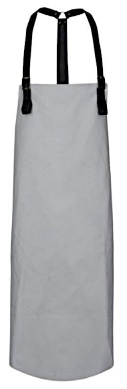 Kleidung aus Leder, sog. Volllederschürze, Foto siehe Anlage,
- Schürze aus Leder (lt. Antrag Rindnarbenleder),
- mit angenieteten und verstellbaren Riemenverschlüssen (Riemen aus Leder mit Schnallen
  aus unedlem Metall) in Höhe der Taille und über den Schultern,
- mit den Abmessungen: ca. 100 cm (Länge) x 80 cm (Breite),
- zur Verwendung als Arbeitsschutzkleidung.

"Kleidung (Schürze), aus Leder"