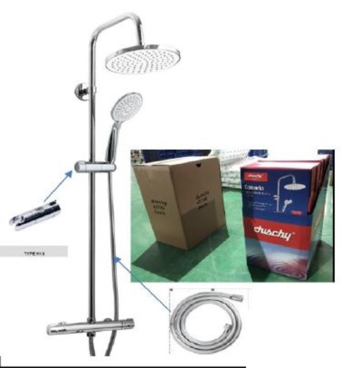 Bei der als Duschsäule (Art. 8409612) bezeichneten Ware handelt es sich um eine Warenzusammenstellung in Aufmachung für den Einzelverkauf im Wesentlichen bestehend aus einer Thermostat-Mischarmatur mit Umsteller, einer Kopf- und einer Handbrause sowie Brauseschlauch und Brausestange mit innerer Wasserführung. Die in einem Karton verpackte Warenzusammenstellung enthält außerdem Wandbefestigungsmaterial.

Die Armatur bestimmt im Hinblick auf die Funktion den Charakter der Warenzusammenstellung.

Sie wird als "Armatur für Rohr- oder Schlauchleitungen, Sanitärarmatur, Mischarmatur, nicht für bestimmte Luftfahrzeuge bestimmt" eingereiht.