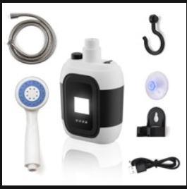 2in1 Outdoor Dusch- & Bewässerungsbrause (Abbildung siehe Anlage)
- bestehend aus einer Handbrause über einen Wasserschlauch (Länge: 150 cm) mit einer 
  Pumpe mit USB-C-Ladeanschluss, Start/Stopp-Tasten und LED-Beleuchtung verbunden, 
- zur Verwendung als Dusche beim Campen oder zur Bewässerung,
- in einer gemeinsamen Verkaufsumschließung mit Beipack (Haken, Saugnapf, Halterung 
  und Ladekabel).
Die 2in1 Outdoor Dusch- & Bewässerungsbrause bestimmt den Charakter des Ganzen.

"Apparat zum Verteilen von Flüssigkeiten, keine Ware der Codenummern 8424 1000 11 0 bis 
  8424 8940 00 0 (funktionelle Einheit aus Handbrause und Pumpe, 
  in Warenzusammenstellung in Aufmachung für den Einzelverkauf mit nicht 
  charakterbestimmend Beipack) - 2in1 Outdoor Dusch- & Bewässerungsbrause"