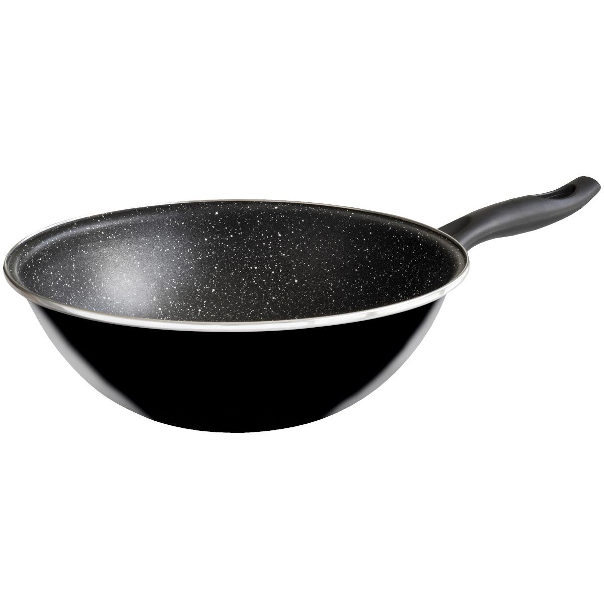 Es handelt sich um pfannenähnliche Erzeugnisse (sog. Woks) mit einem schalenförmigen, nicht gegossenen Korpus aus emailliertem Stahl (kein nicht rostender Stahl) und mit einem seitlichen Griff aus Kunststoff. 
Die Erzeugnisse dienen zum Zubereiten von Speisen im Haushalt (Küche).
- Antragstellerangaben -

Stahl bestimmt im Hinblick auf den Umfang und die Bedeutung für die Verwendung den Charakter der aus verschiedenen Stoffen zusammengesetzten Waren.

Abbildung siehe Anlage.

Derartige Erzeugnisse gehören als "andere Haushaltsartikel aus Stahl (kein nicht rostender Stahl), emailliert" zur Codenummer 7323 9400 00 0 des Zolltarifs.