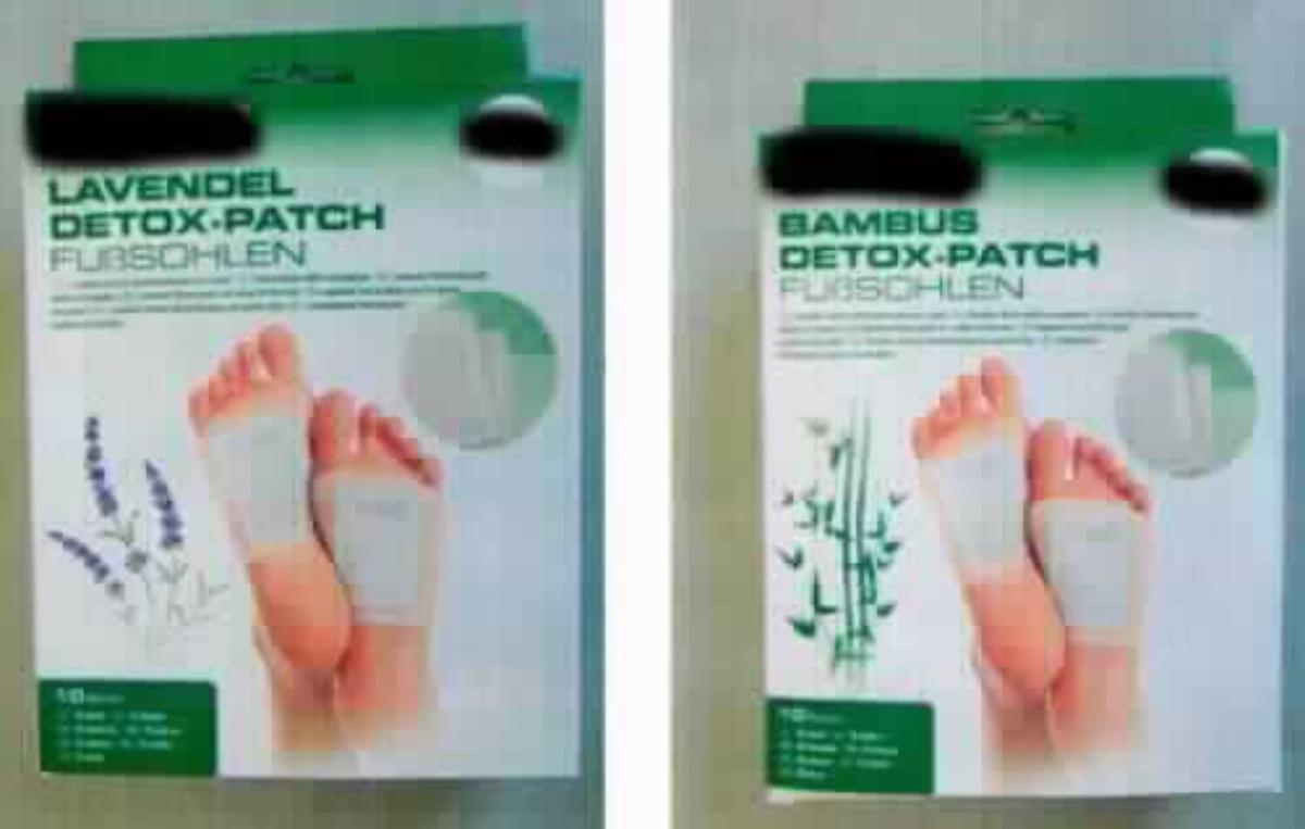Angaben:
Detox-Pflaster mit pflanzlichen Wirkstoffen, selbstklebend. Größe 8 x 6 cm. Inhaltsstoffe Sorte "Bambus": Bambusessig, Holzessig, Turmalin, Maisstärke, Beifuß-Extrakt. Inhaltsstoffe Sorte "Lavendel": Lavendel, Beifuß-Extrakt, Bambusessig, Holzessig, Turmalin, Maisstärke.

Feststellungen:
Rundum verschlossene Tütchen aus weißem Vliesmaterial, wobei eine Seite mit Papier beschichtet ist. Die Tütchen sind mit einem weiß-grauen Pulver gefüllt und mit schwarzer Schrift bedruckt.

Befund:
Chemische Erzeugnisse und Zubereitungen der chemischen Industrie oder verwandter Industrien (einschließlich Mischungen von Naturprodukten), anderweit weder genannt noch inbegriffen; chemische Erzeugnisse oder Zubereitungen, überwiegend aus organischen Verbindungen bestehend, anderweit weder genannt noch inbegriffen; andere.