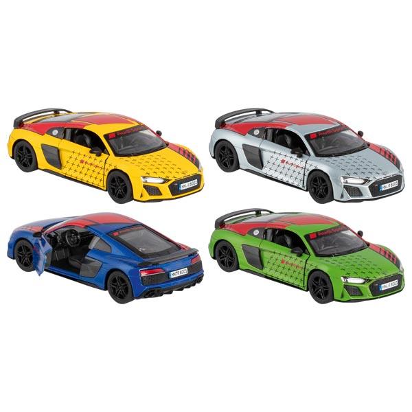 Bei der vorliegenden Ware handelt es sich um ein Spielzeug in Form eines Modells ("Audi R8 Coupé"),
- einen Rennwagen Audi R8 Coupé im Maßstab von 1:36 darstellend,
- in verschiedenen Farben vorliegend,
- mit den Abmessungen von ca. 12,5 x 5,5 x 3 cm,
- mit einer Karosserie aus unedlem Metall und
- mit einem Unterboden, einem Innenraum und Scheiben aus Kunststoff gefertigt,
- mit vier beweglichen Rädern aus Kunststoff versehen,
- mit zwei zu öffnenden Seitentüren gestaltet,
- mit einem Rückzugmotor ausgestattet,
- dient der spielerischen Unterhaltung von Personen,
- in einem 12er Display verpackt.

Im Hinblick auf den Umfang und das äußere Erscheinungsbild verleiht das unedle Metall der Ware ihren wesentlichen Charakter.

Derartige Erzeugnisse werden zolltarifrechtlich als "anderes als von den Unterpositionen (KN)
9503 0010 bis 9503 0070 erfasstes Modell, mit eingebautem Motor, nicht aus Kunststoff" eingereiht.